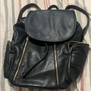 Harlow Black backpack with gold hardware